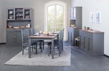 Buffet >Luzerna< (BxHxT 131 x 190 x 45 cm) in Grau/Sepia-braun