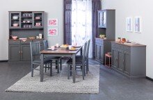 Buffet >Luzerna< (BxHxT 131 x 190 x 45 cm) in Grau/Sepia-braun