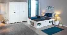 Kleiderschrank >Isny< (B/H/T 197 x 198 x 60 cm) in weiß - 197x198x60 (BxHxT)