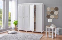 Kleiderschrank >Isny< (B/H/T 197 x 198 x 60 cm) in weiß - 197x198x60 (BxHxT)