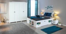 Kleiderschrank >Isny< (B/H/T 197 x 198 x 60 cm) in weiß - 197x198x60 (BxHxT)