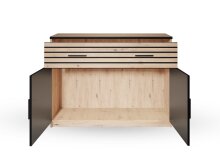 Kommode >MELIKA< (102,4x82,7x40,4 cm) Schwarz/Eiche