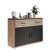 Kommode >MELIKA< (102,4x82,7x40,4 cm) Schwarz/Eiche