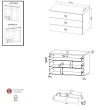 Schubkasten >MELIKA< (BxHxT: 82,5x49x48,4 cm) in...