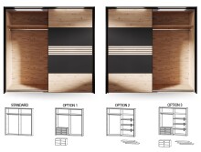 Schrank >MELIKA< (220x213,1x60 cm) Schwarz/Eiche