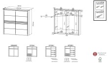Schrank >MELIKA< (220x213,1x60 cm) Schwarz/Eiche