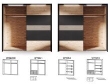 Schrank >MELIKA< (220x213,1x60 cm) Schwarz/Eiche