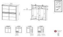 Schrank >MELIKA< (220x213,1x60 cm) Schwarz/Eiche