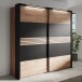 Schrank >MELIKA< (220x213,1x60 cm) Schwarz/Eiche