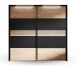 Schrank >MELIKA< (220x213,1x60 cm) Schwarz/Eiche