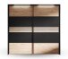 Schrank >MELIKA< (220x213,1x60 cm) Schwarz/Eiche