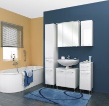 Waschbeckenunterschrank >Quickset 376< (BxHxT: 60x53x33 cm) in Weiß Hochglanz