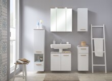 Badmöbel-Set >Quickset 931< (BxT: 125x33 cm) in Weiß Glanz - 125x33cm (BxT)