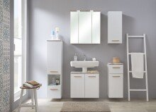 Badmöbel-Set >Quickset 931< (BxT: 125x33 cm) in Weiß Glanz - 125x33cm (BxT)