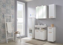 Badmöbel-Set >Quickset 931< (BxT: 125x33 cm) in Weiß Glanz - 125x33cm (BxT)