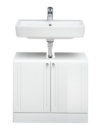 Waschbeckenunterschrank >Quickset 955< (BxHxT: 65x54x33 cm) in Weiß hochglanz
