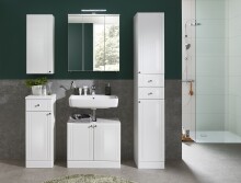 Waschbeckenunterschrank >Quickset 955< (BxHxT: 65x54x33 cm) in Weiß hochglanz