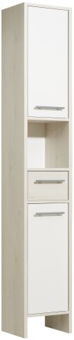 Hochschrank >Quickset 350< (BxHxT: 33x195,5x28 cm) Pinie Ida hell / Weiß Glanz