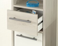 Hochschrank >Quickset 350< (BxHxT: 33x195,5x28 cm) Pinie Ida hell / Weiß Glanz