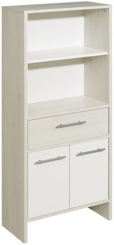 Midischrank >Quickset 350< (BxHxT: 62x136,2x28 cm) Pinie Ida Hell / Weiß Glanz