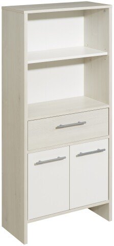 Midischrank >Quickset 350< (BxHxT: 62x136,2x28 cm) Pinie Ida Hell / Weiß Glanz