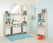 Midischrank >Quickset 350< (BxHxT: 62x136,2x28 cm) Pinie Ida Hell / Weiß Glanz