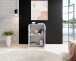 Kommode >Freida< (B/H/T 60 x 82 x 35 cm) in Beton / Weiß - 60x82x35cm (BxHxT)