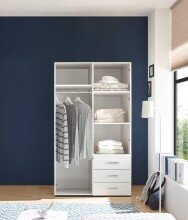 Kleiderschrank >Harry< ((BxHxT) 100x176x52 cm) in Weiß - 100x176x52cm (BxHxT)