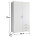 Kleiderschrank >Harry< ((BxHxT) 100x176x52 cm) in Weiß - 100x176x52cm (BxHxT)