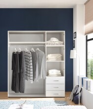 Kleiderschrank >Harry< ((BxHxT) 150x176x52 cm) in Weiß - 150x176x52cm (BxHxT)