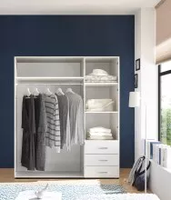 Kleiderschrank >Harry< ((BxHxT) 150x176x52 cm) in Weiß - 150x176x52cm (BxHxT)