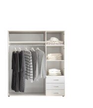 Kleiderschrank >Harry< ((BxHxT) 150x176x52 cm) in Weiß - 150x176x52cm (BxHxT)