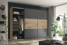 Kleiderschrank >Briga< in Artisan Eiche / Graphit - 270x210x54cm (BxHxT)