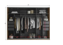 Kleiderschrank >Briga< in Artisan Eiche / Graphit - 270x210x54cm (BxHxT)