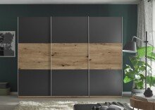 Kleiderschrank >Briga< in Artisan Eiche / Graphit -...
