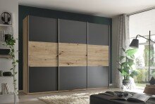 Kleiderschrank >Briga< in Artisan Eiche / Graphit -...