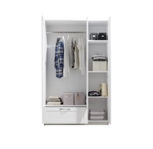 Kleiderschrank >Salias< in Weiß - 117x190x50cm (BxHxT)