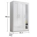 Kleiderschrank >Salias< in Weiß - 117x190x50cm (BxHxT)