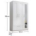 Kleiderschrank >Salias< in Weiß - 117x190x50cm (BxHxT)