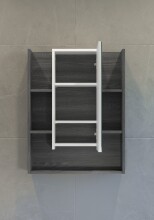 Badezimmerspiegelschrank >Daily< in Weiß Hochglanz - 60x77x18 (BxHxT)