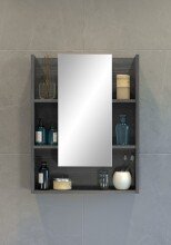 Badezimmerspiegelschrank >Daily< in Weiß Hochglanz - 60x77x18 (BxHxT)