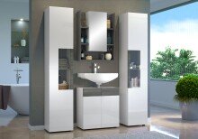 Badezimmerspiegelschrank >Daily< in Weiß Hochglanz - 60x77x18 (BxHxT)