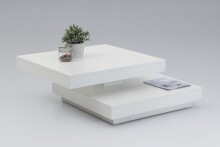 Couchtisch >BEN< in matt weiß aus Holzwerkstoff - 78x34x78cm (BxHxT)