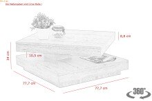 Couchtisch >BEN< in matt weiß aus Holzwerkstoff - 78x34x78cm (BxHxT)