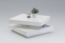 Couchtisch >BEN< in matt weiß aus Holzwerkstoff - 78x34x78cm (BxHxT)