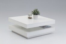 Couchtisch >BEN< in matt weiß aus Holzwerkstoff - 78x34x78cm (BxHxT)