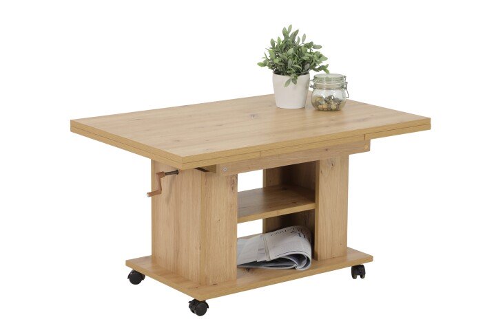 Couchtisch >JAKOB< in Artisan Eiche aus Holzwerkstoff - 142x61x60cm (BxHxT)