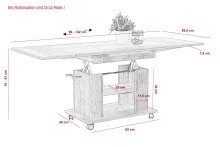 Couchtisch >JAKOB< in Artisan Eiche aus Holzwerkstoff - 142x61x60cm (BxHxT)
