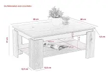 Couchtisch >TIM II< in weiß/Beton-Optik aus...
