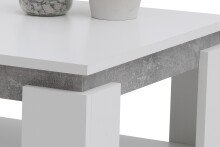 Couchtisch >TIM II< in weiß/Beton-Optik aus Holzwerkstoff - 90x40x60cm (BxHxT)